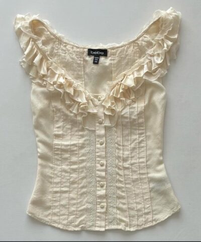 Bebe pleated sleeveless top