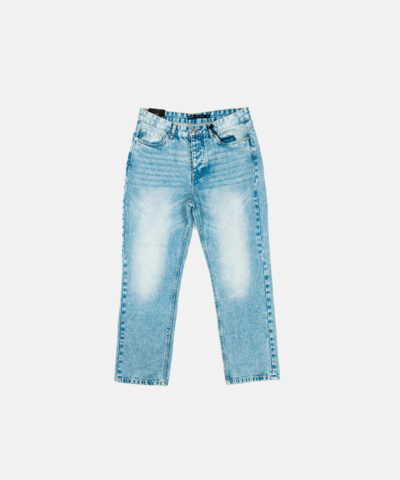 Stonewashed Straight Leg Cropped Jeans