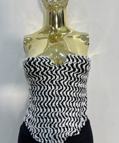 Boho Contrast Color Corset Inspired Top