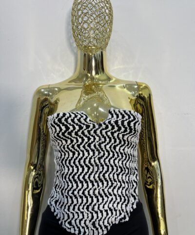 Boho Contrast Color Corset Inspired Top