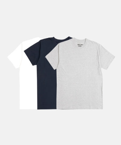 3 pack T-shirt in White, Navy and Grey-Multi