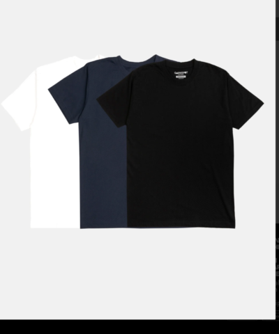 3 pack T-shirt in White, Navy and Black-Multi