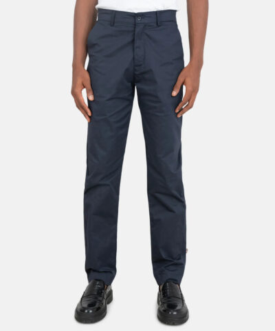 Straight Chino Trousers in Navy Blue