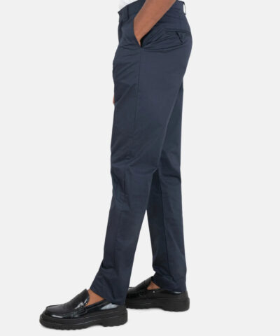 Straight Chino Trousers in Navy Blue