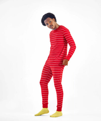 Stripe Christmas Pyjamas in Red